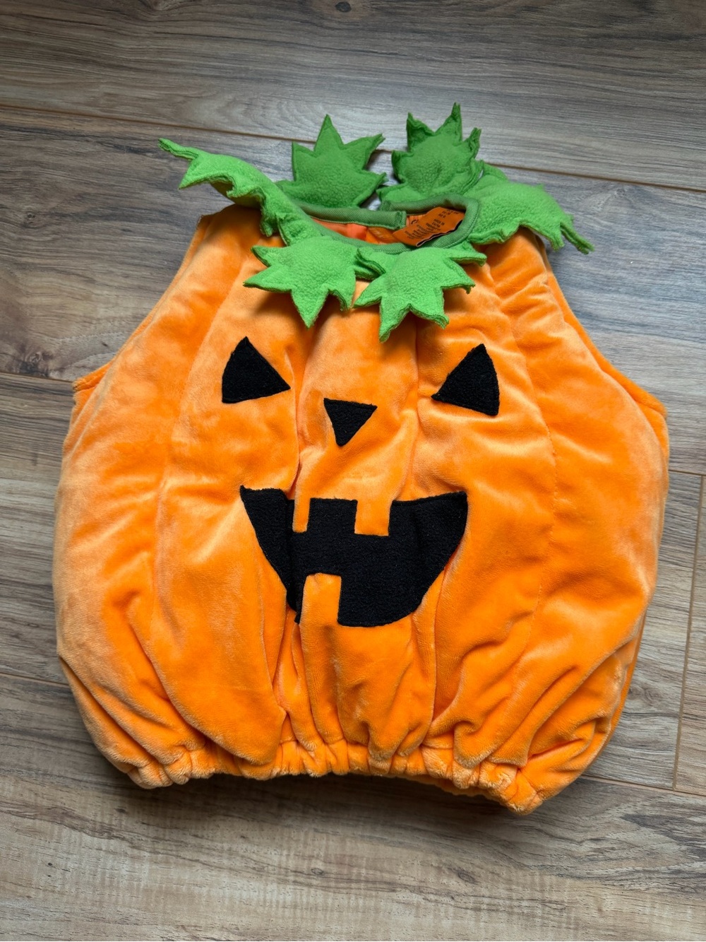Carter's Plush Orange Pumpkin Costume with Green Leaf Collar